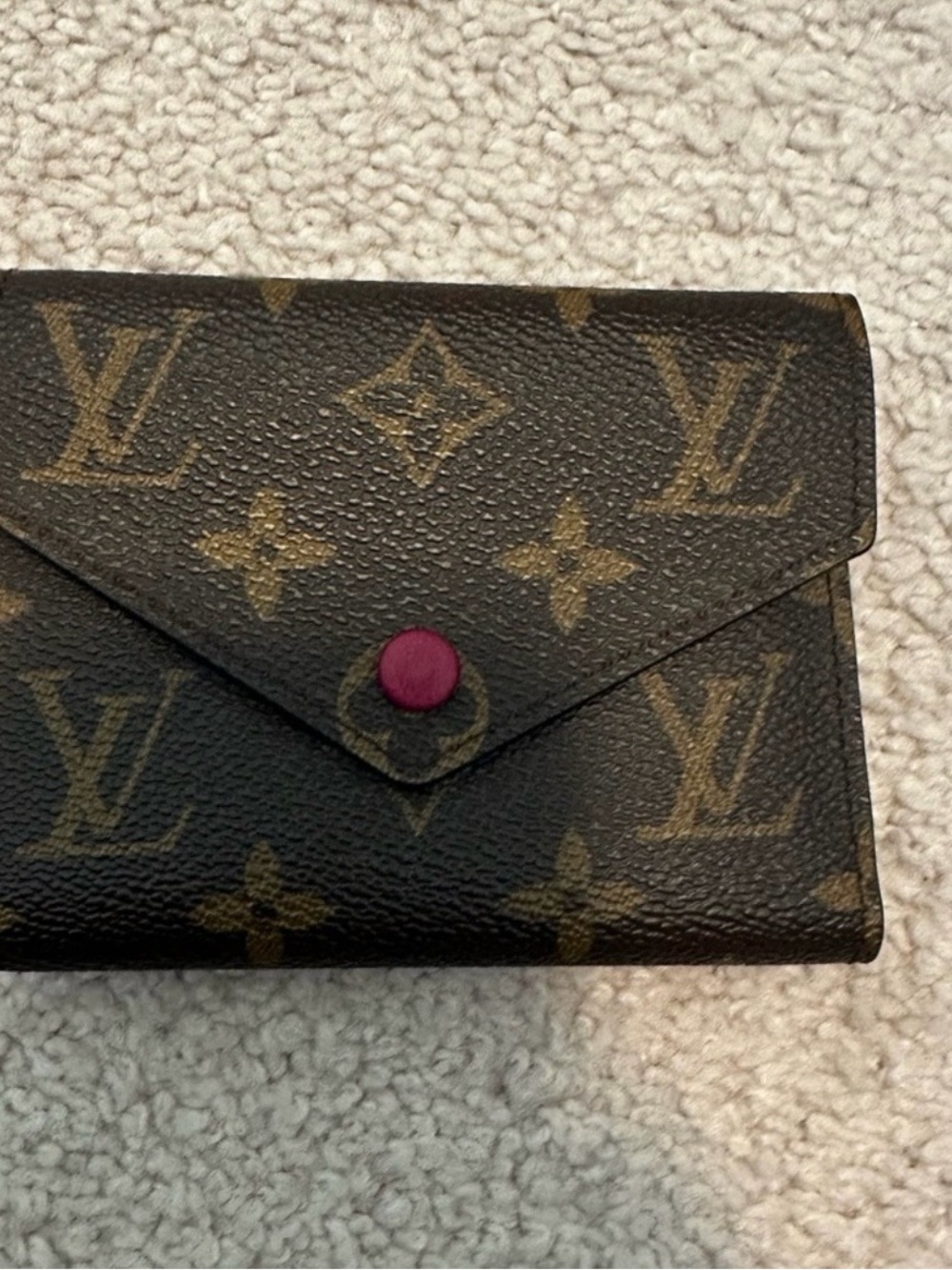 Louis Vuitton Monogram Envelope Wallet with Pink Snap